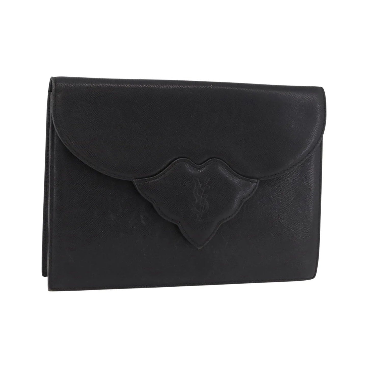 Saint Laurent Vintage Leather, Black, Leather, Clutch
