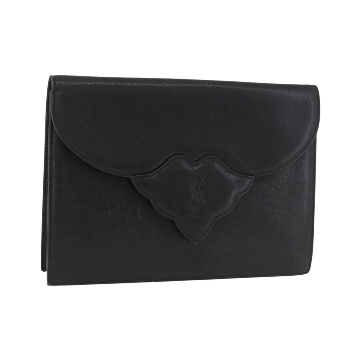 Saint Laurent Vintage Leather, Black, Leather, Clutch