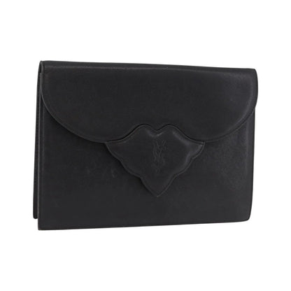 Saint Laurent Vintage Leather, Black, Leather, Clutch