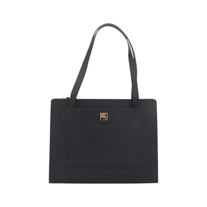 Saint Laurent Vintage Leather, Black, Leather, Tote Bag