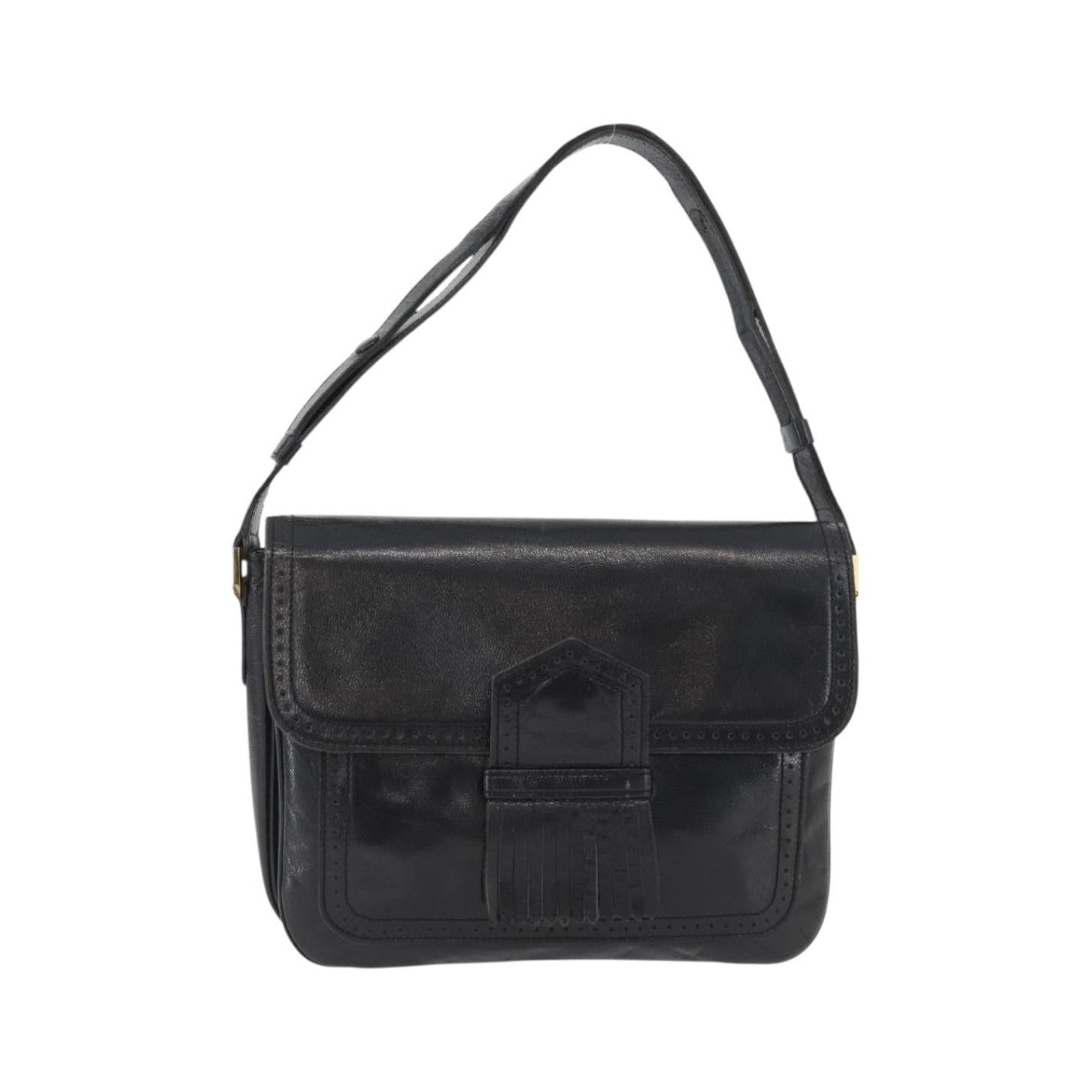 Saint Laurent Vintage Leather, Black, Leather, Shoulder Bag