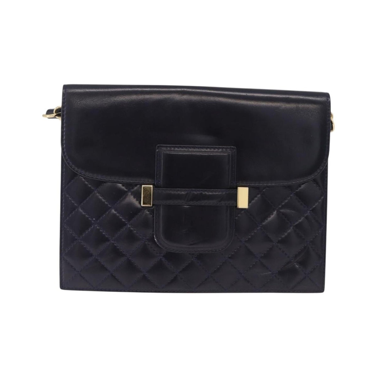 Saint Laurent Vintage Shoulder bag Leather, Navy, Leather, Shoulder Bag