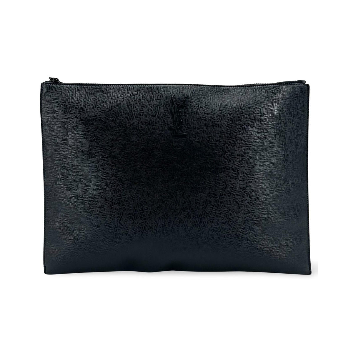 Saint Laurent Zipped Document Holder Leather, Black, Leather, Briefcase