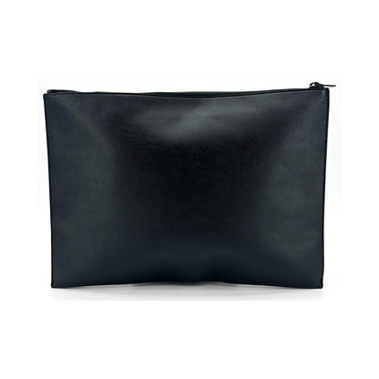 Saint Laurent Zipped Document Holder Leather, Black, Leather, Briefcase