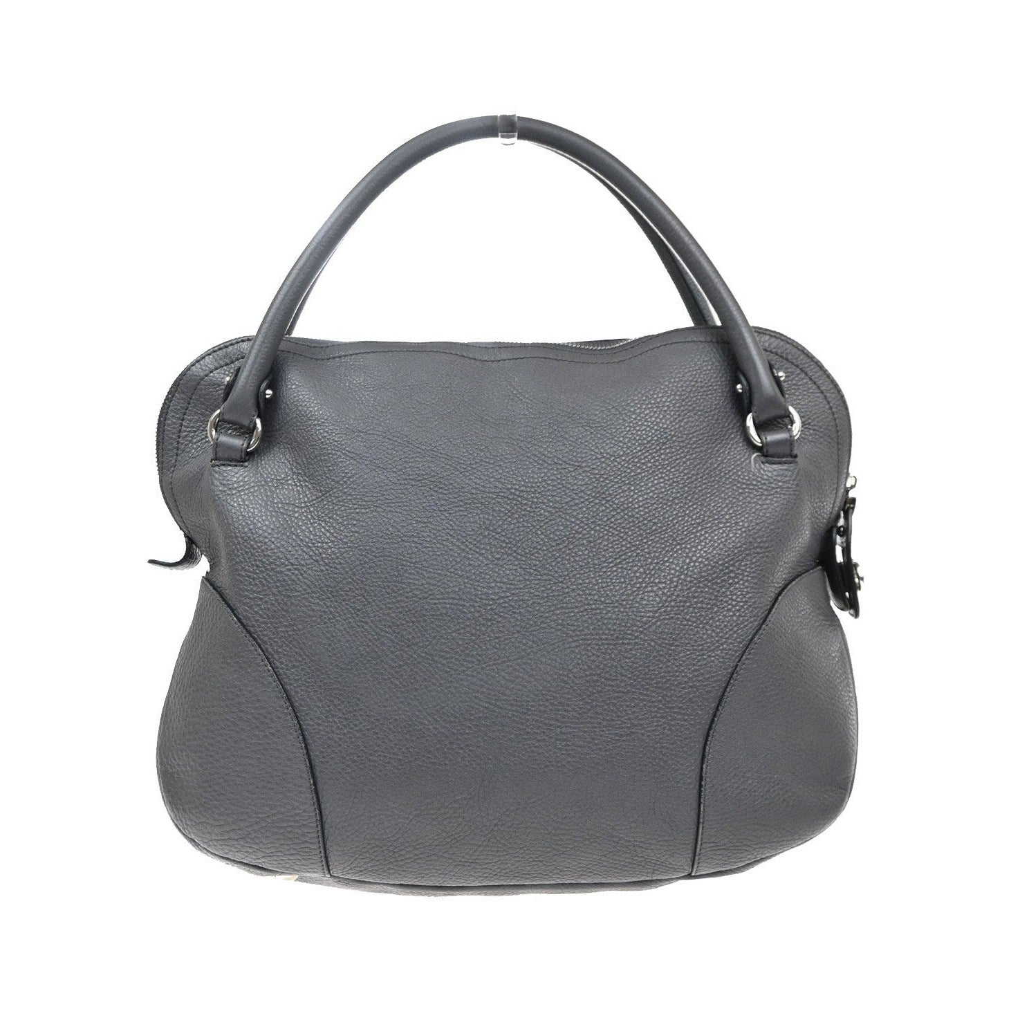 Salvatore Ferragamo Bonaria Satchel Leather, Gray, Leather, Handbag
