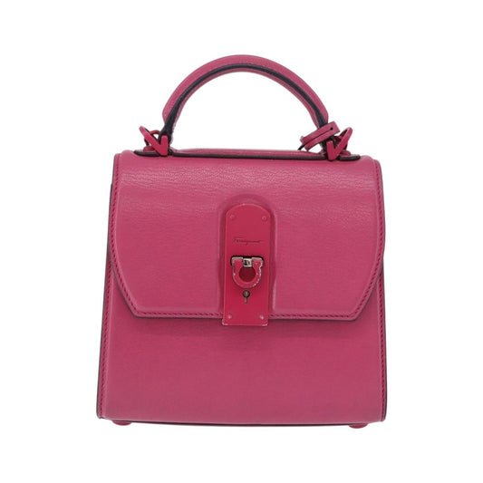 Salvatore Ferragamo Boxyz Top Handle Leather, Pink, Leather, Handbag