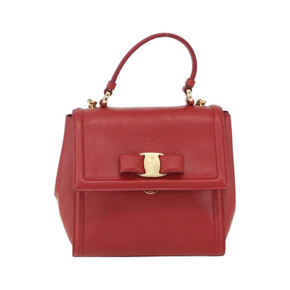 Salvatore Ferragamo Carrie Vara Saffiano Leather, Red, Leather, Shoulder Bag