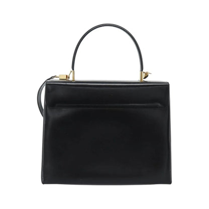 Salvatore Ferragamo Convertible Top Handle Leather, Black, Leather, Handbag