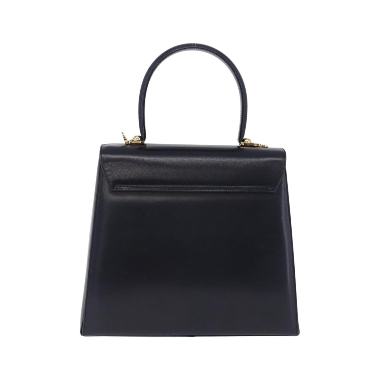 Salvatore Ferragamo Convertible Top Handle Leather, Navy, Leather, Handbag