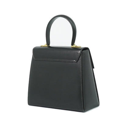 Salvatore Ferragamo Convertible Top Handle Leather, Black, Leather, Handbag