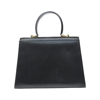 Salvatore Ferragamo Convertible Top Handle Leather, Black, Leather, Handbag