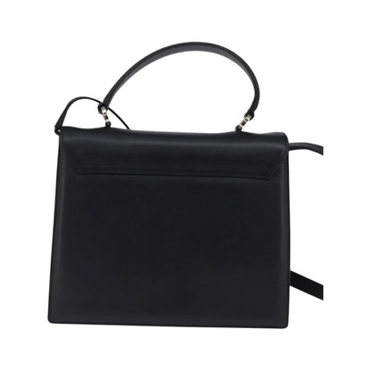 Salvatore Ferragamo Convertible Top Handle Leather, Black, Leather, Handbag