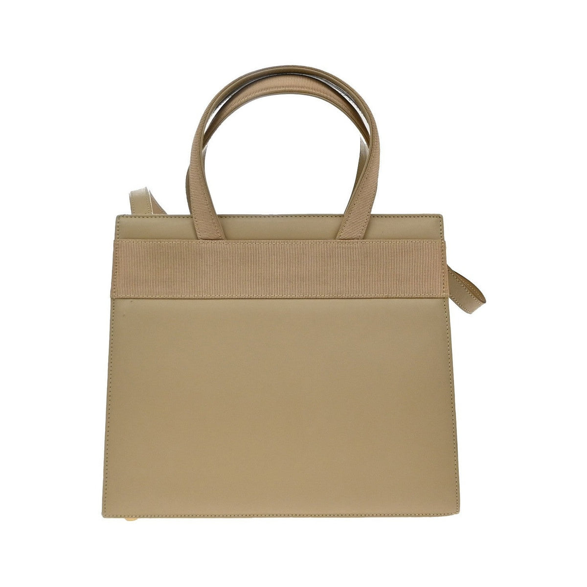 Salvatore Ferragamo Convertible Vara Bow Leather, Beige, Leather, Tote Bag