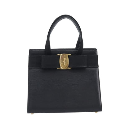 Salvatore Ferragamo Convertible Vara Bow Leather, Black, Leather, Tote Bag