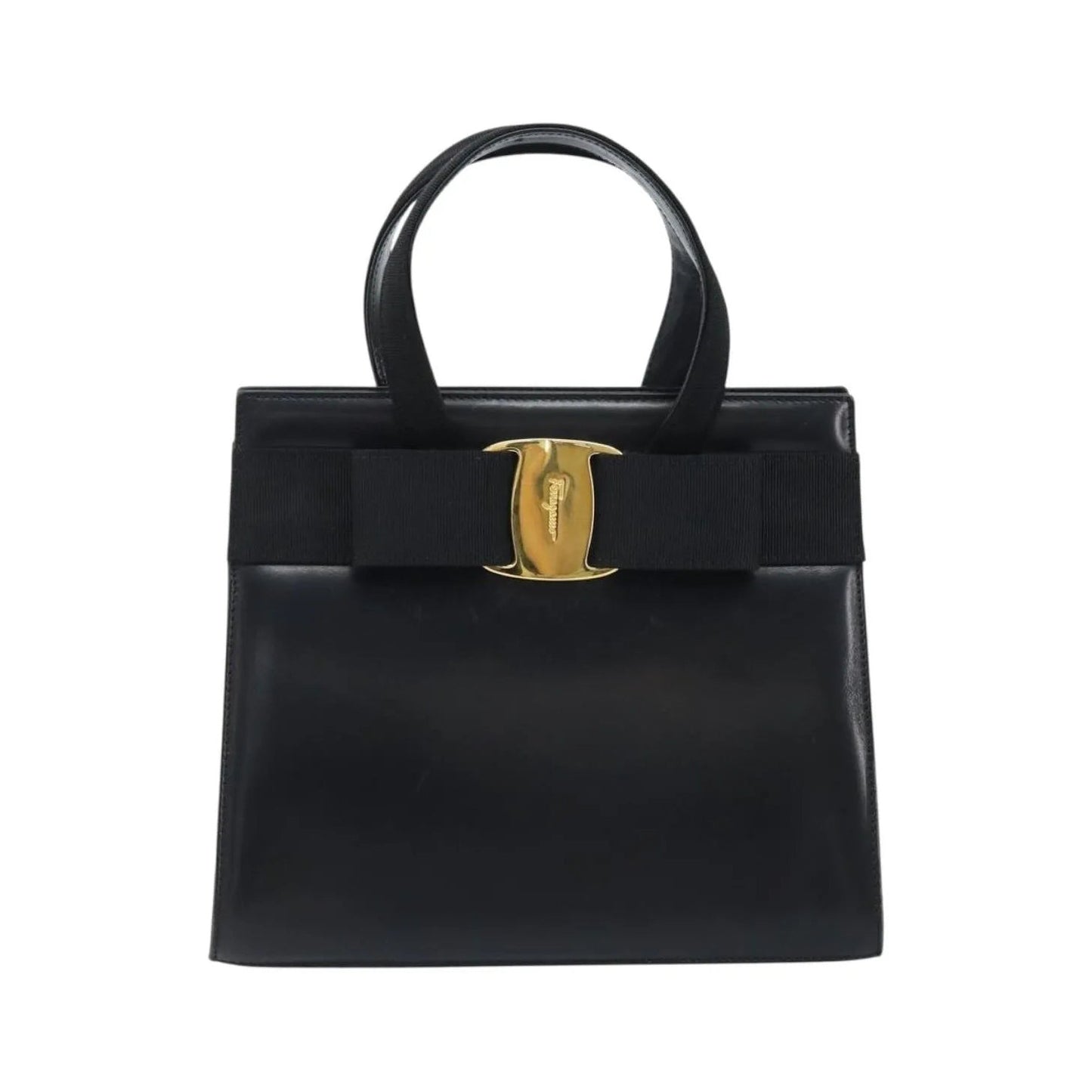 Salvatore Ferragamo Convertible Vara Bow Tote Leather, Black, Leather, Handbag
