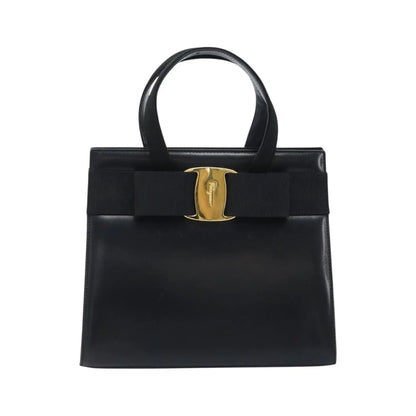 Salvatore Ferragamo Convertible Vara Bow Tote Leather, Black, Leather, Handbag