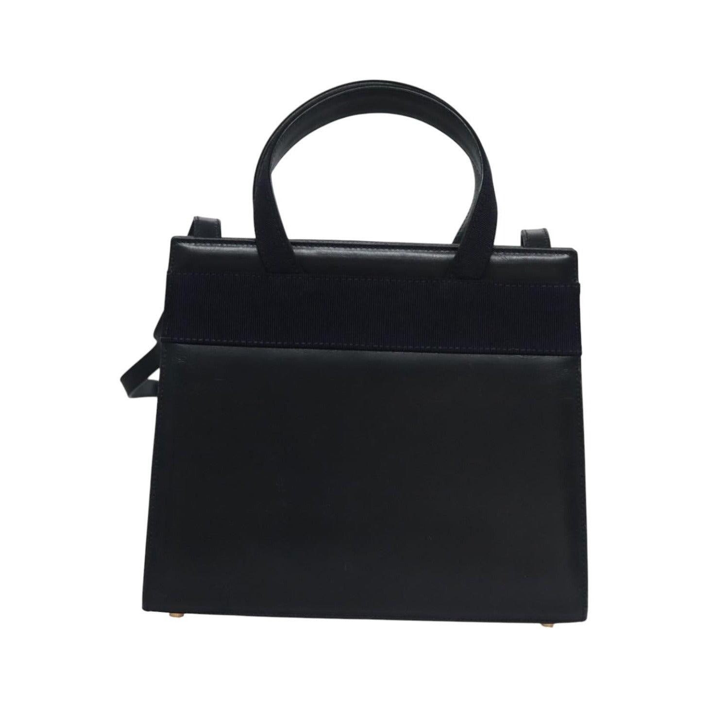 Salvatore Ferragamo Convertible Vara Bow Tote Leather, Navy, Leather, Handbag
