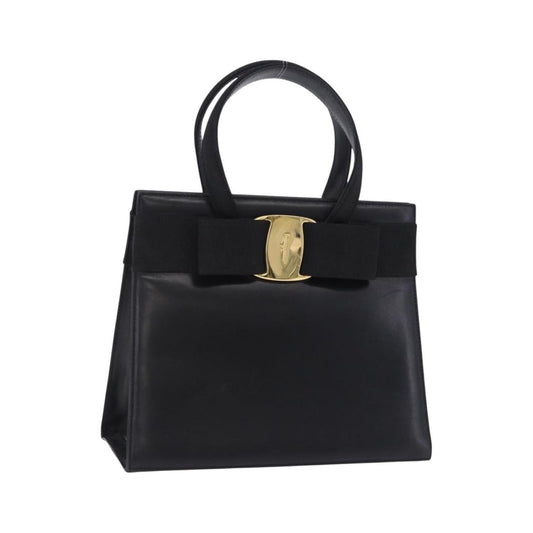 Salvatore Ferragamo Convertible Vara Bow Tote Leather, Black, Leather, Handbag