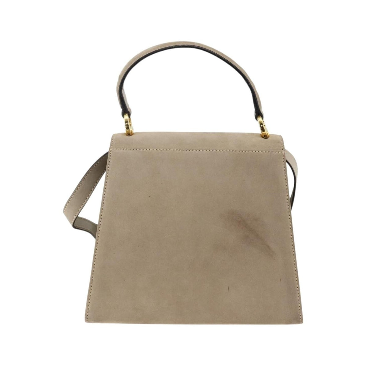 Salvatore Ferragamo Convertible Vara Bow Tote Suede, Beige, Suede, Handbag