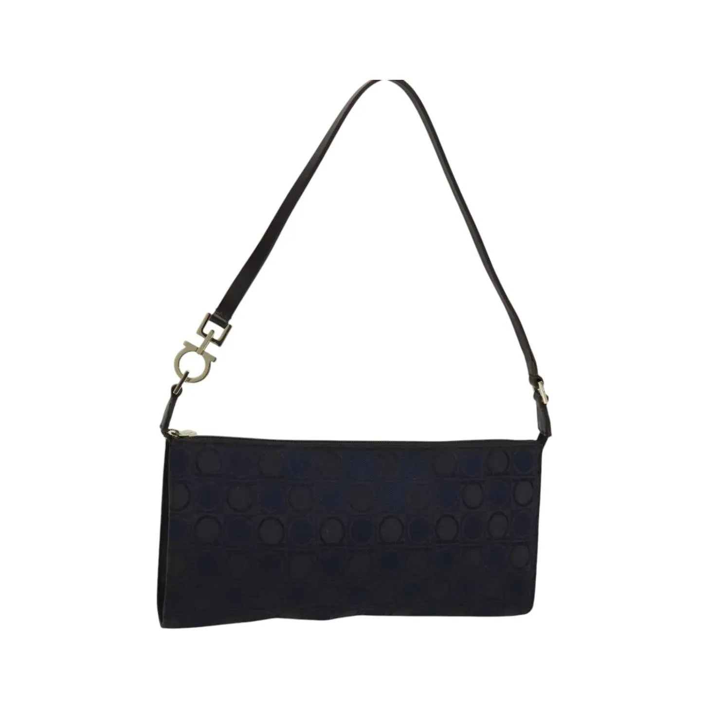 Salvatore Ferragamo Gancini Canvas, Navy, Canvas, Handbag