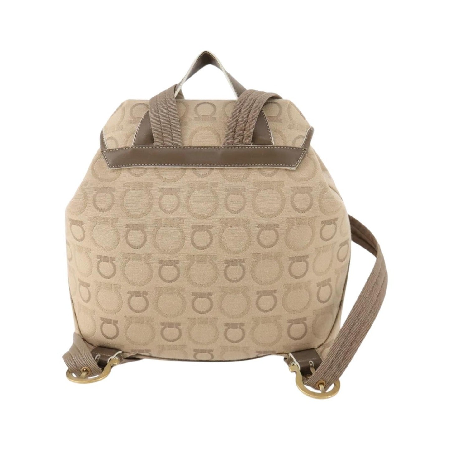 Salvatore Ferragamo Gancini Canvas, Beige, Canvas, Backpack