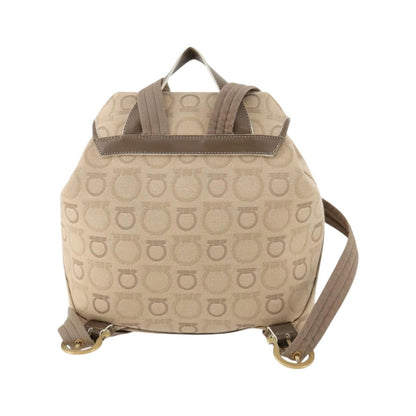 Salvatore Ferragamo Gancini Canvas, Beige, Canvas, Backpack