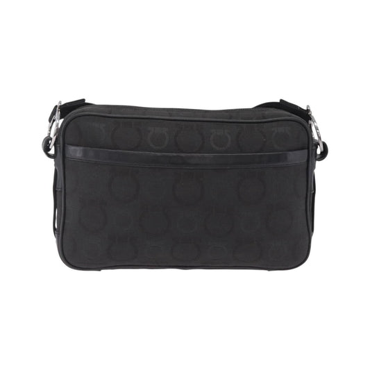 Salvatore Ferragamo Gancini Canvas, Black, Canvas, Crossbody Bag