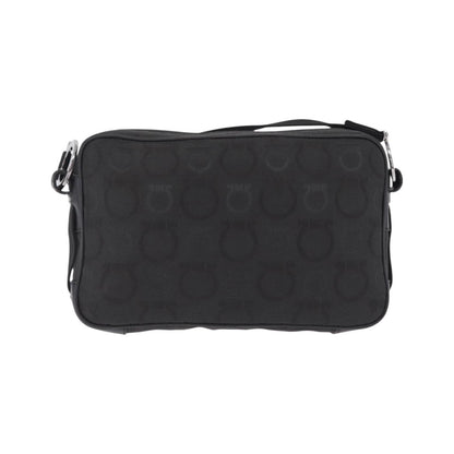 Salvatore Ferragamo Gancini Canvas, Black, Canvas, Crossbody Bag