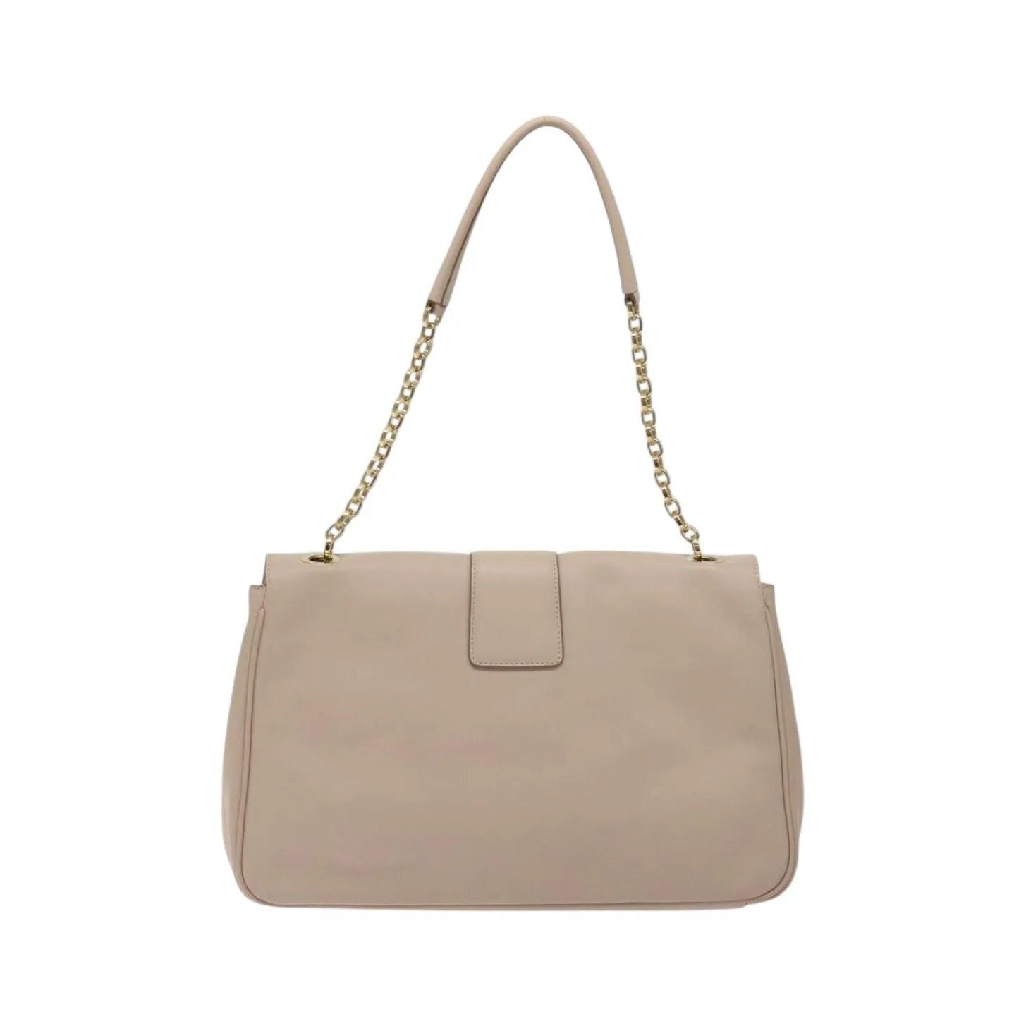 Salvatore Ferragamo Gancini Chain Leather, Beige, Leather, Shoulder Bag
