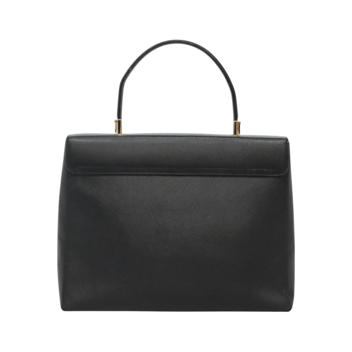 Salvatore Ferragamo Gancini Convertible Top Handle Leather, Black, Leather, Handbag