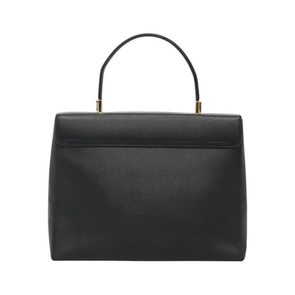 Salvatore Ferragamo Gancini Convertible Top Handle Leather, Black, Leather, Handbag