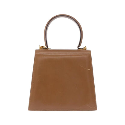 Salvatore Ferragamo Gancini Convertible Top Handle Leather, Brown, Leather, Handbag