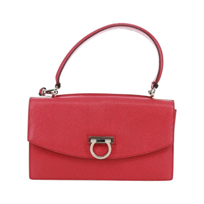 Salvatore Ferragamo Gancini Convertible Top Handle Saffiano Leather, Pink, Leather, Handbag