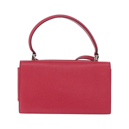 Salvatore Ferragamo Gancini Convertible Top Handle Saffiano Leather, Pink, Leather, Handbag
