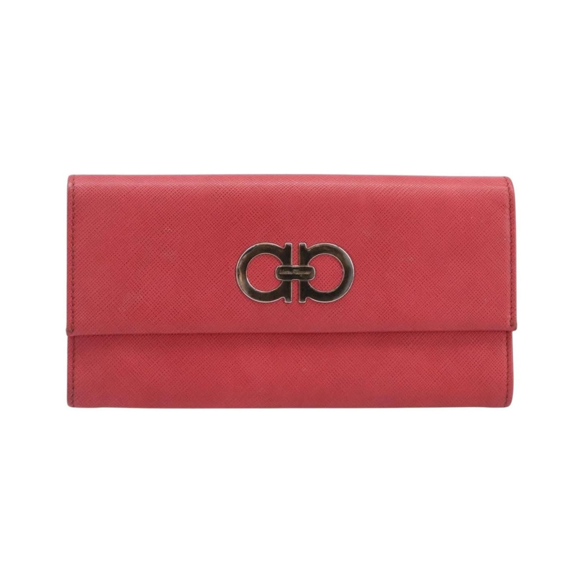 Salvatore Ferragamo Gancini Flap Saffiano Leather, Pink, Leather, Shoulder Bag