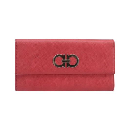 Salvatore Ferragamo Gancini Flap Saffiano Leather, Pink, Leather, Shoulder Bag