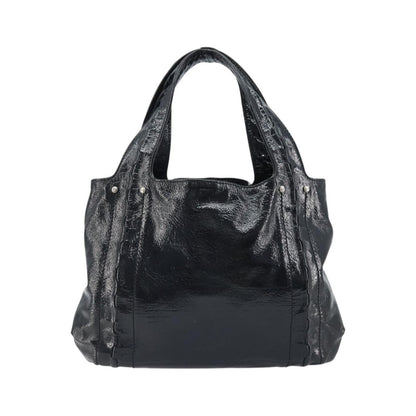 Salvatore Ferragamo Gancini Handle Tote Leather, Black, Leather, Handbag