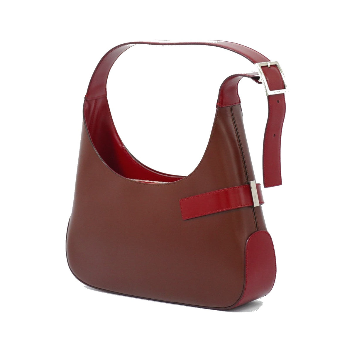 Salvatore Ferragamo Gancini Hobo Leather, Brown, Leather, Shoulder Bag