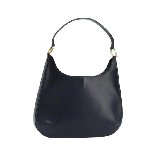 Salvatore Ferragamo Gancini Leather, Navy, Leather, Handbag