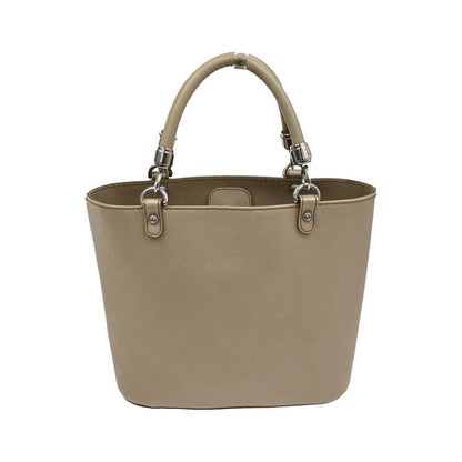 Salvatore Ferragamo Gancini Leather, Beige, Leather, Handbag