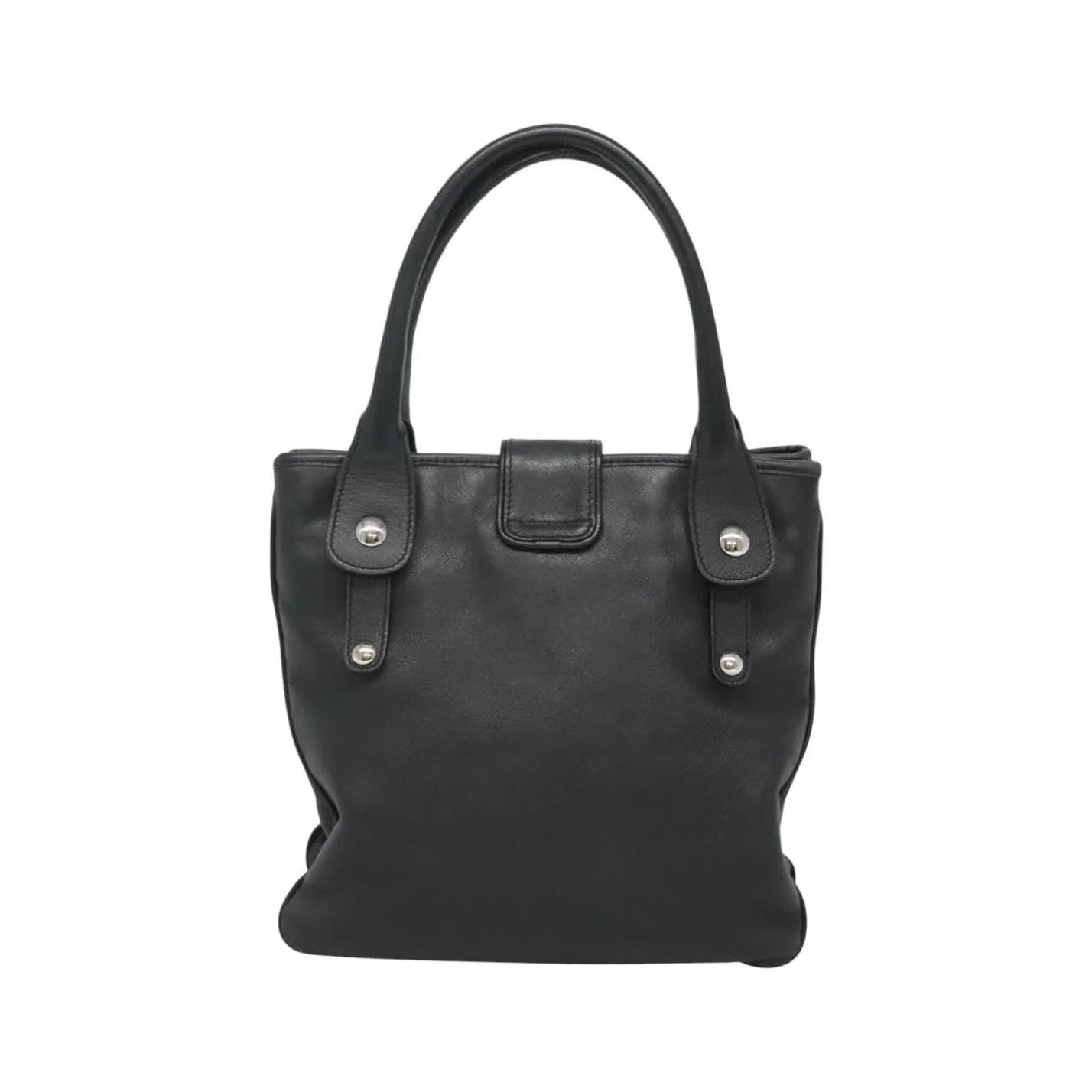 Salvatore Ferragamo Gancini Leather, Black, Leather, Handbag