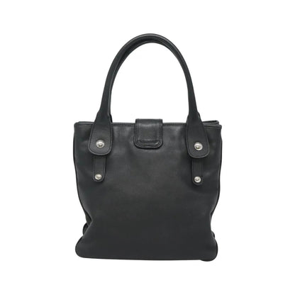 Salvatore Ferragamo Gancini Leather, Black, Leather, Handbag
