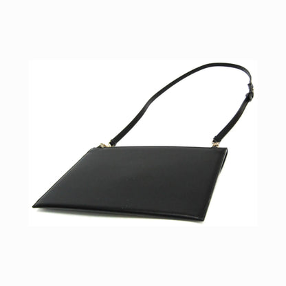 Salvatore Ferragamo Gancini Leather, Black, Leather, Shoulder Bag