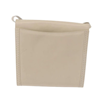 Salvatore Ferragamo Gancini Leather, Beige, Leather, Shoulder Bag