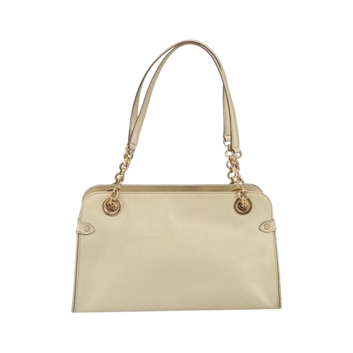 Salvatore Ferragamo Gancini Leather, Gold, Leather, Shoulder Bag