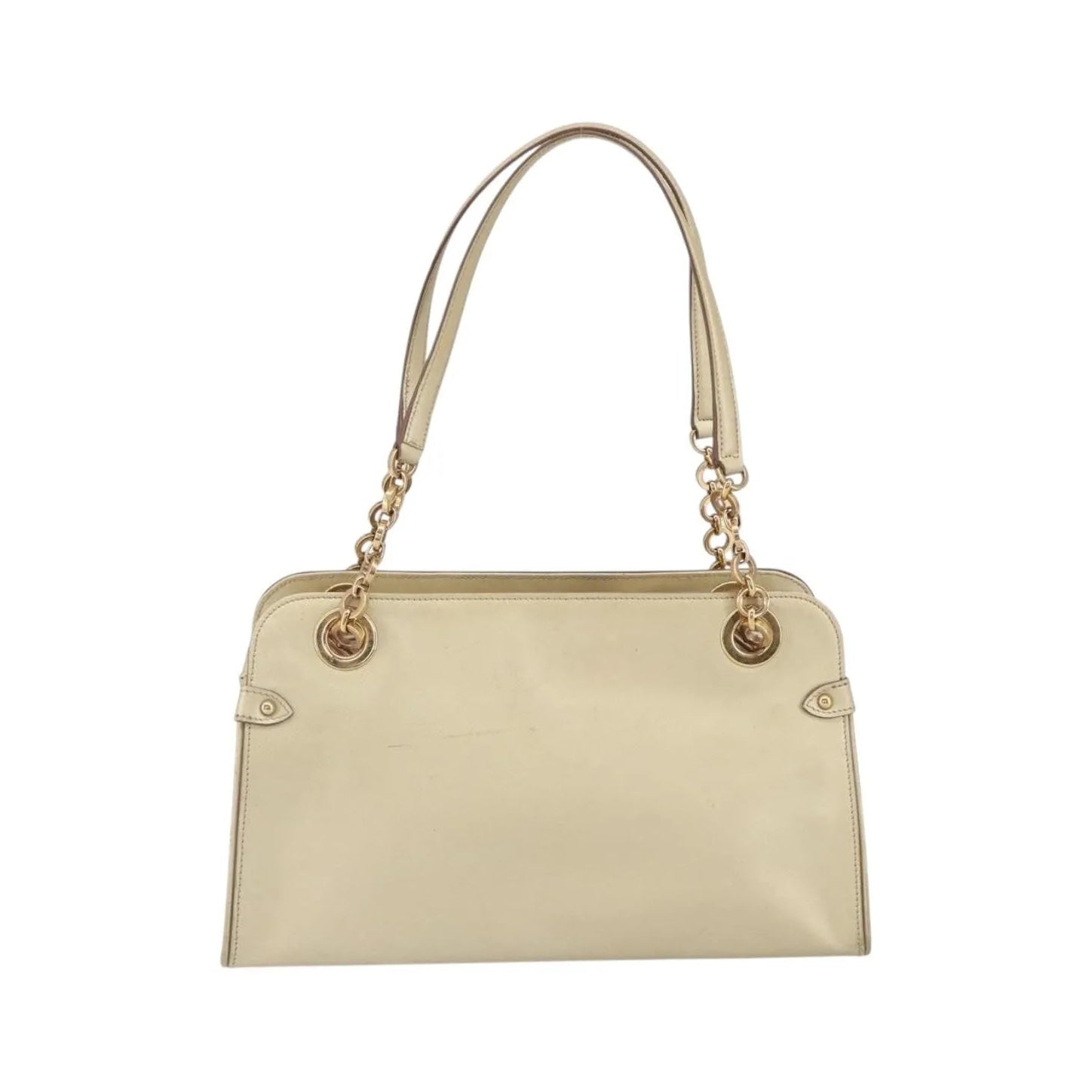 Salvatore Ferragamo Gancini Leather, Gold, Leather, Shoulder Bag
