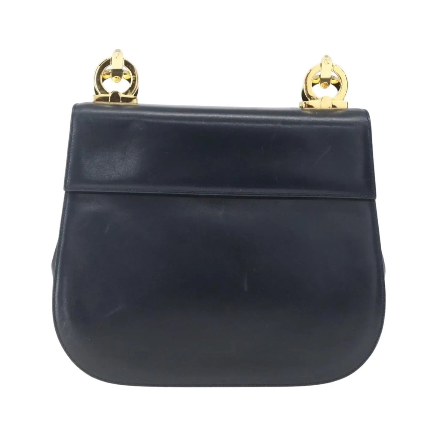 Salvatore Ferragamo Gancini Leather, Navy, Leather, Shoulder Bag