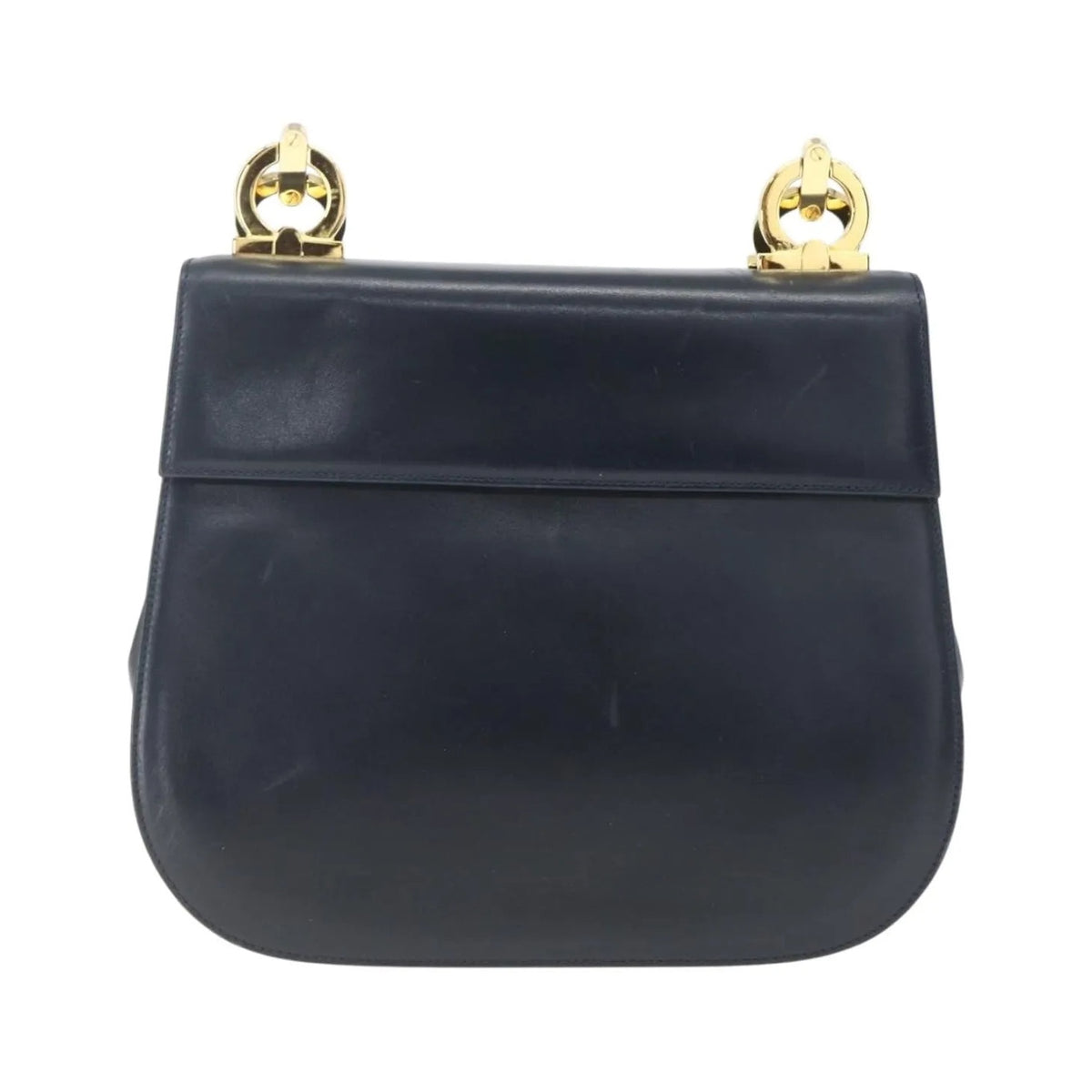 Salvatore Ferragamo Gancini Leather, Navy, Leather, Shoulder Bag