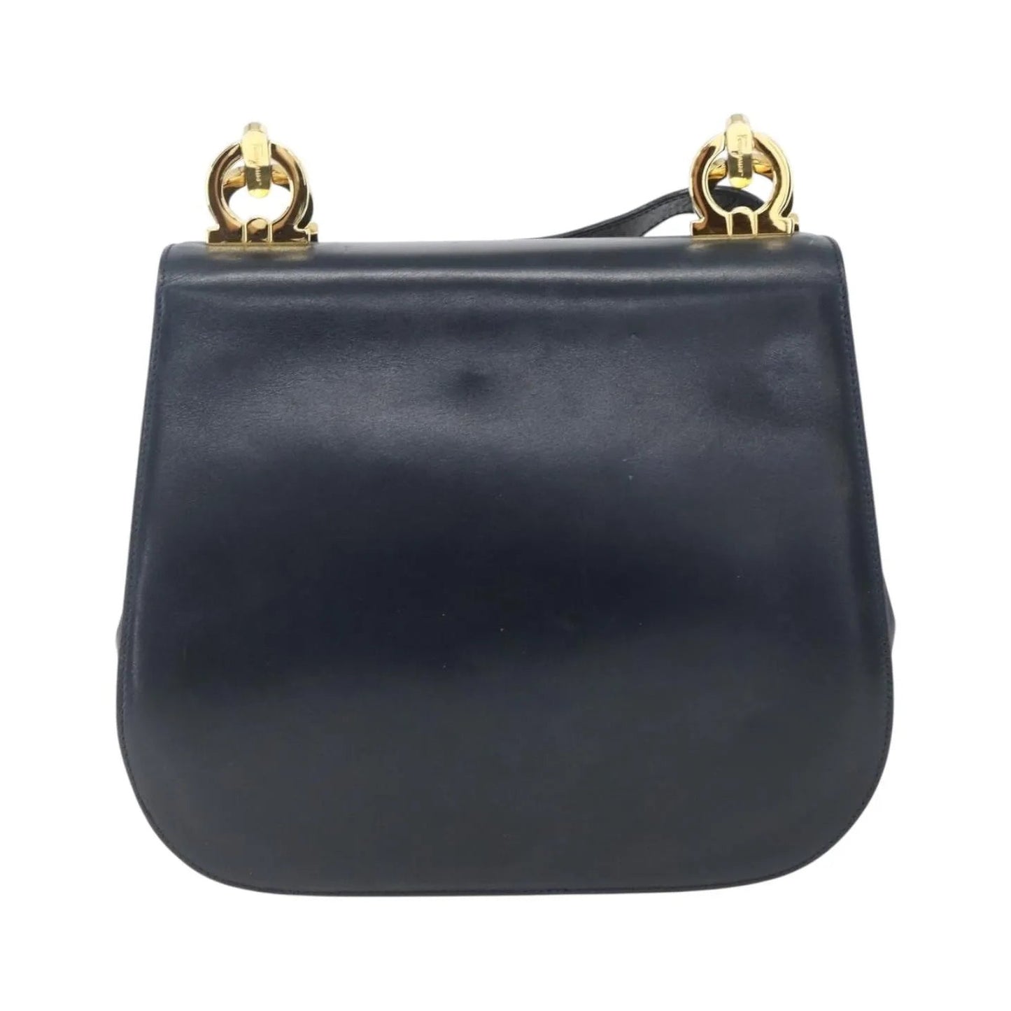 Salvatore Ferragamo Gancini Leather, Navy, Leather, Shoulder Bag