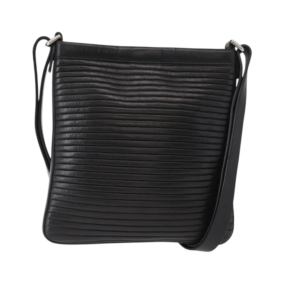 Salvatore Ferragamo Gancini Leather, Black, Leather, Shoulder Bag